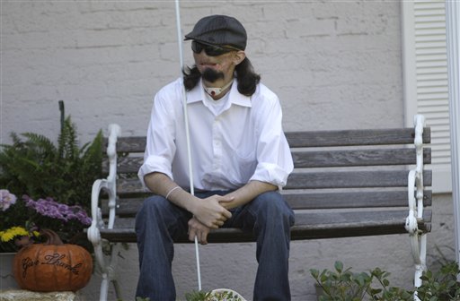 
 **EDS NOTE GRAPHIC CONTENT** Dallas Wiens, 25, sits on his parent's front porch in Fort Worth, Texas, Wednesday, Oct. 13, 2010. Weins was critically burned in a 2008 high-voltage power line accident and is waiting for a face transplant. (AP Photo/LM Otero)
 