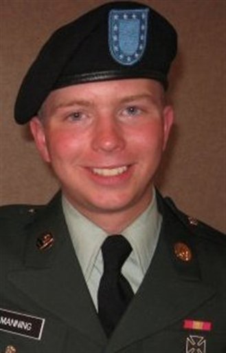 
 FILE - This undated file photo obtained by The Associated Press shows U.S. Army Pfc.Bradley Manning. The Obama administration has told whistleblower WikiLeaks that its expected imminent release of classified State Department cables will put 'countless' lives at risk, threaten global counterterrorism operations and jeopardize U.S. relations with its allies. The U.S. says it has known for some time that WikiLeaks held the diplomatic cables. No one has been charged with passing them to the website, but suspicion focuses on U.S. Army Pfc. Bradley Manning. (AP Photo, File)
 