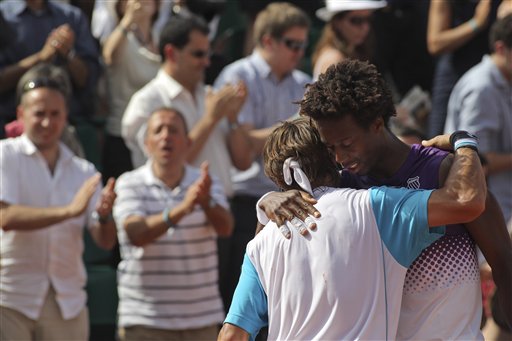 gael monfils hot. Gael Monfils of France, right,
