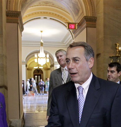 Speaker of the House John Boehner, R-Ohio, returns to his office from ...