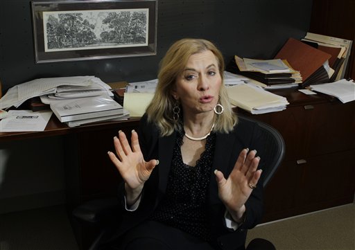 
 In this Feb. 3, 2011 photo, transgender attorney Sara Schnorr, a partner at Edwards, Angell, Palmer & Dodge LLP, speaks at their offices in Boston. More and more large corporations, including Coca-Cola, Campbell Soup and Walt Disney, are covering surgery for transgender employees as part of their health plans. The trend follows a concerted push by transgender rights advocates to get employers and insurers to see sex reassignment the way the American Medical Association does � as a medically indicated rather than an optional procedure. (AP Photo/Elise Amendola)
 