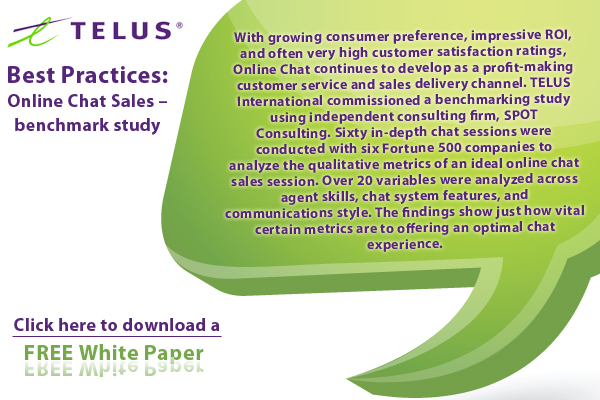 FREE WHITE PAPERS - Best Practices: Online Chat Sales - benchmark study