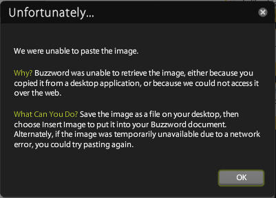 Buzzword Error Message