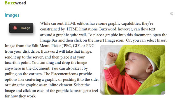 Graphics in Buzzword