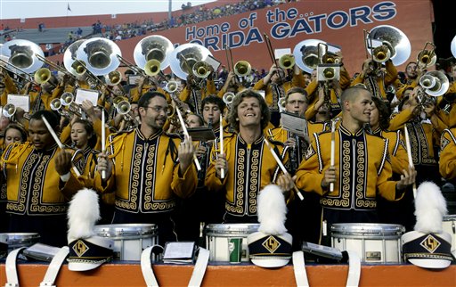 
 The LSU band plays prior to an NCAA college football game against Florida in Gainesville, Fla., Saturday, Oct. 9, 2010.(AP Photo/John Raoux)
 