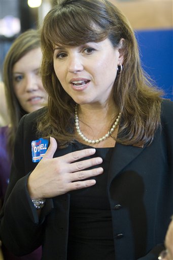 
 FILE - In a Sept. 19, 2010 file photo, Delaware Republican Senate candidate Christine O'Donnell speaks at a Sussex County Republican Committee Picnic in Lincoln, Del. O'Donnell said Wednesday, Sept. 30, 2010 that she never posted on an online networking profile with questionable claims about her education background, including implying that she had attended Oxford University. O'Donnell said in statement released by her campaign that she never established a personal profile on the LinkedIn networking site nor authorized anyone to do so on her behalf, and that reports that she had released false information are 'categorically untrue.' (AP Photo/Jessica Kourkounis, File)
 