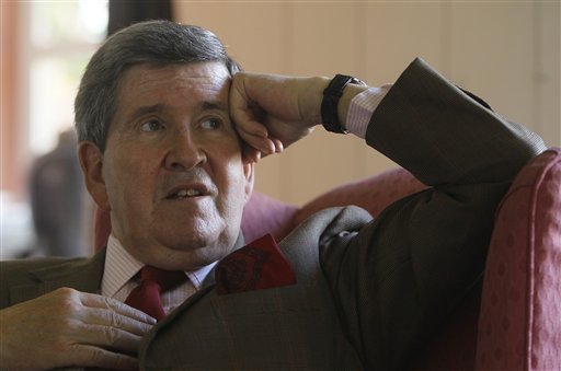 
 In this photo taken Thursday, Sept. 9, 2010, Lord Camoys speaking to the Associated Press at his country seat in Stonor, England. (AP Photo/Alastair Grant)
 