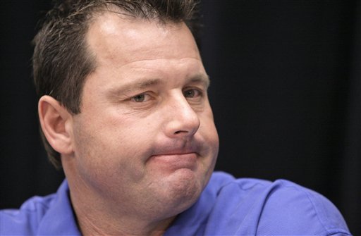 
 FILE - In a Jan. 7, 2008, file photo Roger Clemens listens as his attorney, Rusty Hardin speaks at a news conference, in Houston. Clemens, a seven-time Cy Young Award winner, is scheduled to be arraigned Monday Aug. 30, 2010 in the Washington on a six-count indictment alleging he lied to Congress. (AP Photo/David J. Phillip, File)
 