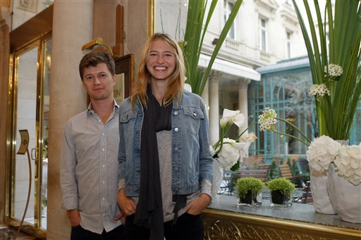 
 American model Sara Ziff, right, and boyfriend Ole Schell pose in Paris, Monday, Sept. 27, 2010. Ziff who began her decade-long career at age 14, started making home videos backstage as a lark along with Ole Schell, a NYU film school student. But the couple's hobby grew into something bigger, an inside peek behind the industry's glamorous facade into its darker side, of body image problems and even sexual abuse. Ziff says she hopes 'Picture Me,' which opens in France next month, will be a 'catalyst for change' in the industry. (AP Photo/Jacques Brinon)
 
