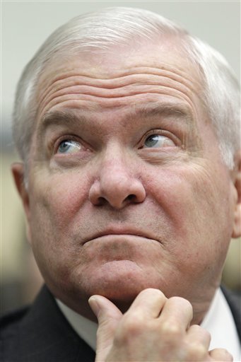 
 Defense Secretary Robert Gates testifies on Capitol Hill in Washington, Wednesday, Feb. 16, 2011, before the House Armed Services Committee hearing on the Defense Department's budget. (AP Photo/J. Scott Applewhite)
 