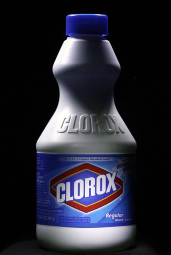 
 FILE - In this file photo made Feb. 1, 2010, a Clorox bleach bottle is posed in Moreland Hills, Ohio. Consumer products company Clorox Co. said Friday, Feb. 4, 2011, its fiscal second-quarter earnings slid 81 percent on a goodwill impairment charge, but its adjusted results beat Wall Street's view. (AP Photo/Amy Sancetta)
 
