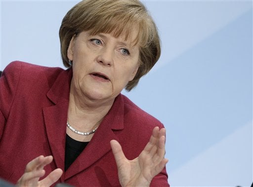 
 German Chancellor Angela Merkel speaks during a news conference in Berlin, Germany, Tuesday, March 15, 2011. Germany will take seven of its 17 nuclear reactors offline for three months while the country reconsiders plans to extend the life of its atomic power plants in the wake of events in Japan, Chancellor Angela Merkel said Tuesday. (AP Photo/Michael Sohn)
 