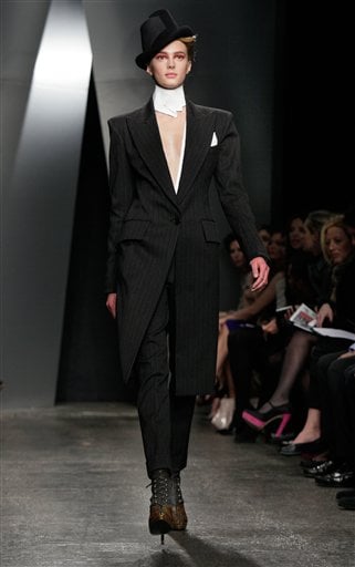 
 The Donna Karan Fall 2012 collection is modeled during Fashion Week in New York, Monday, Feb. 13, 2012. (AP Photo/Richard Drew)
 