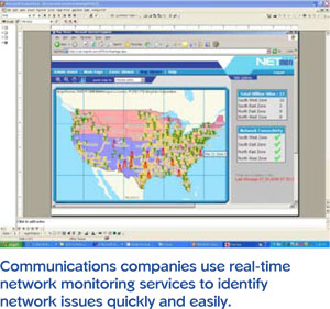 Communications companies use real-time network monitoring services to identify network issues quickly and easily.